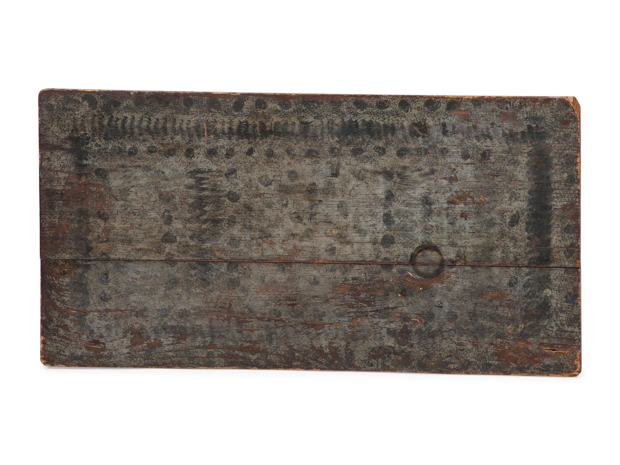 A Country Federal Paint-Decorated Pine and Cherrywood Tavern Table