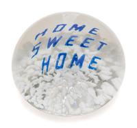 Three American Frit Home Sweet Home Motto Over Speckled Ground Glass Paperweights