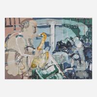 Romare Bearden (American, 1911-1988) Stomp Time (Solo Player) from the Jazz Series
