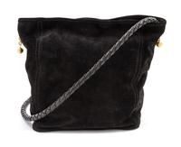 A Bottega Veneta Black Suede Bag, 8 1/2 x 8 x 4 inches.
