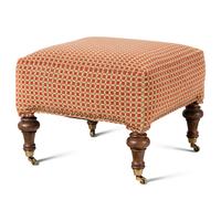 An English Button-Tufted Leather Wingback Chair and Associated Ottoman