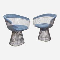 Warren Platner (American, 1919-2006) Pair of Armchairs and Stool, Knoll International, circa 1960s