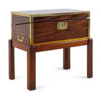 A Regency Brass Banded Mahogany Campaign Desk