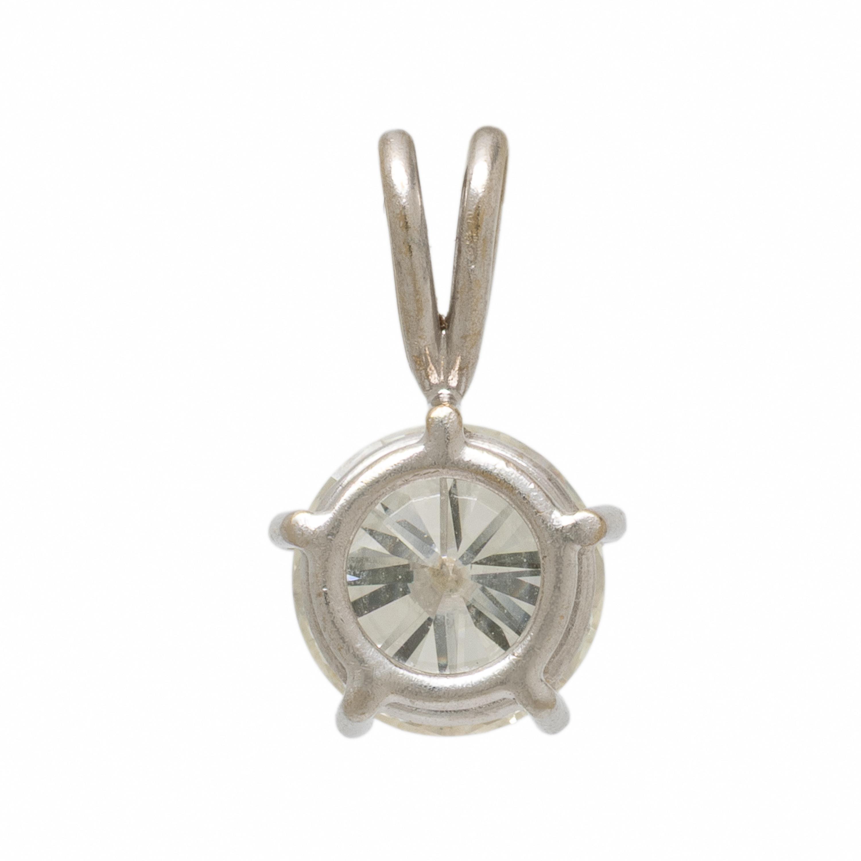 Diamond and White Gold Solitaire Pendant