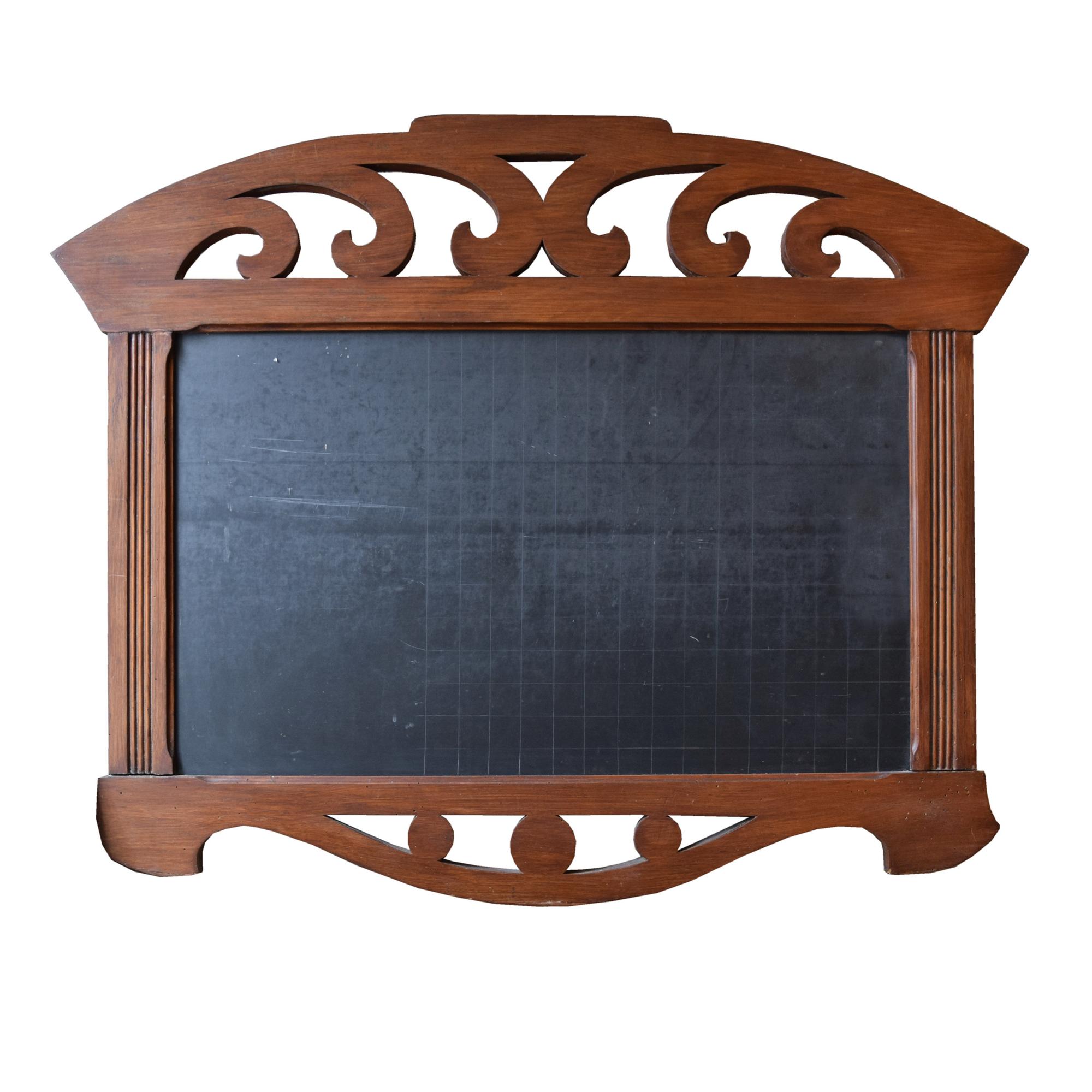 A Wood and Slate Chalkboard 35" W x 1" D x 28.5" H — Germany, Circa 1900