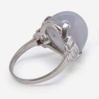 A Platinum, Diamond, and Star Sapphire Ring