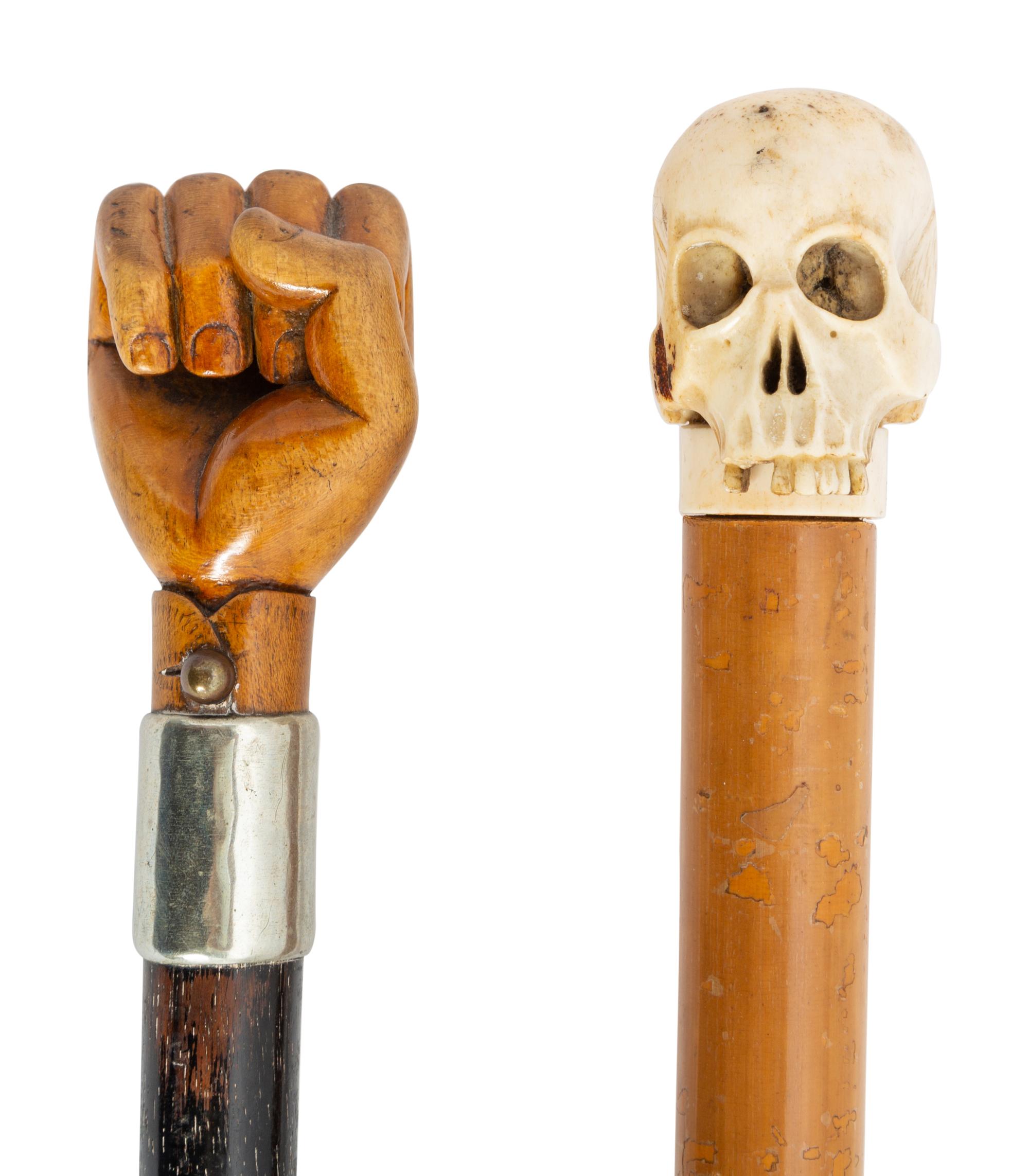 A Group of Folk Art Carved Canes