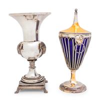 Two Pairs of English Silver-Plate Vases