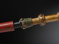 Western Great Lakes Painted Pipe Stem, with Catlinite Bowl