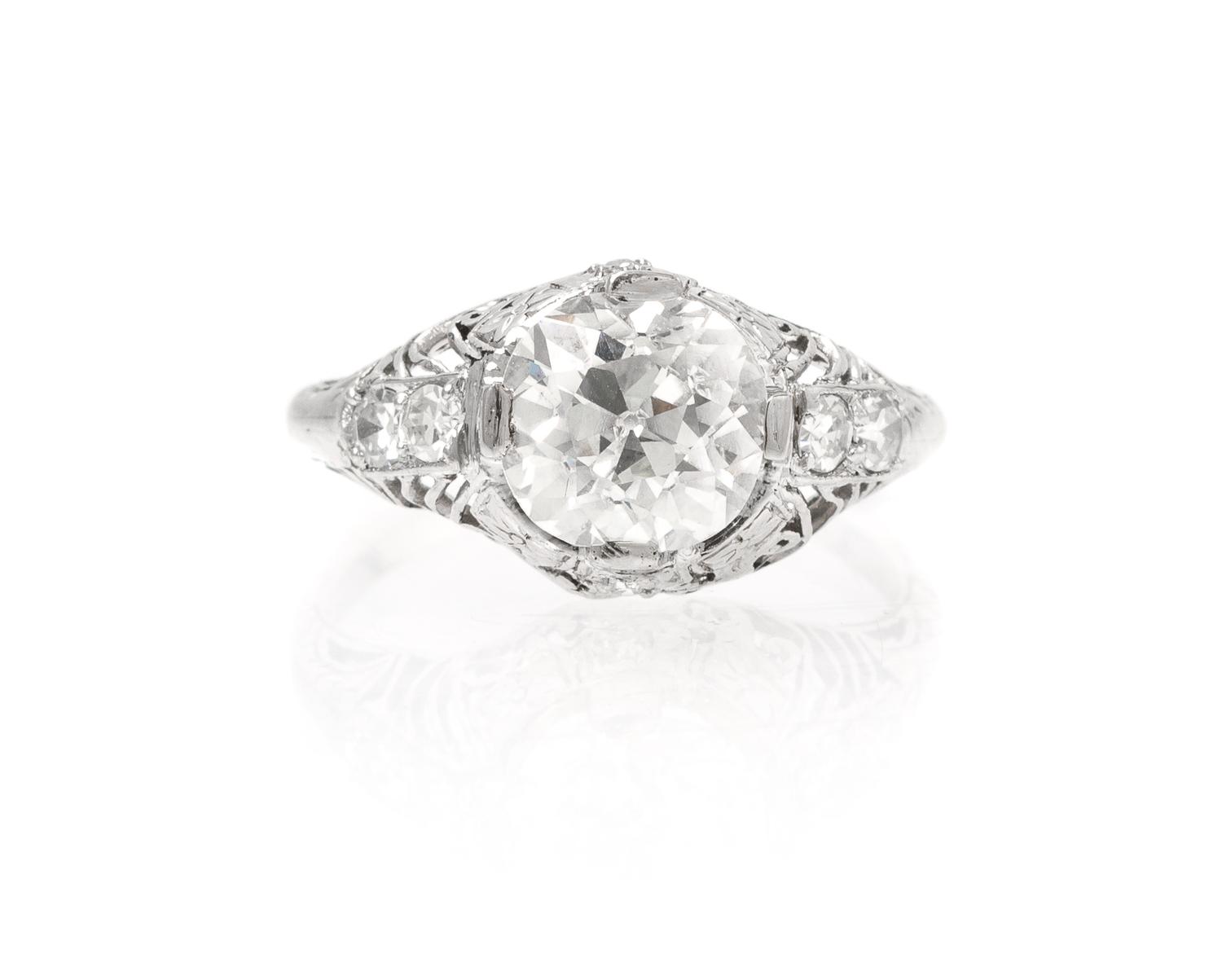 A Platinum and Diamond Ring, 2.60 dwts.
