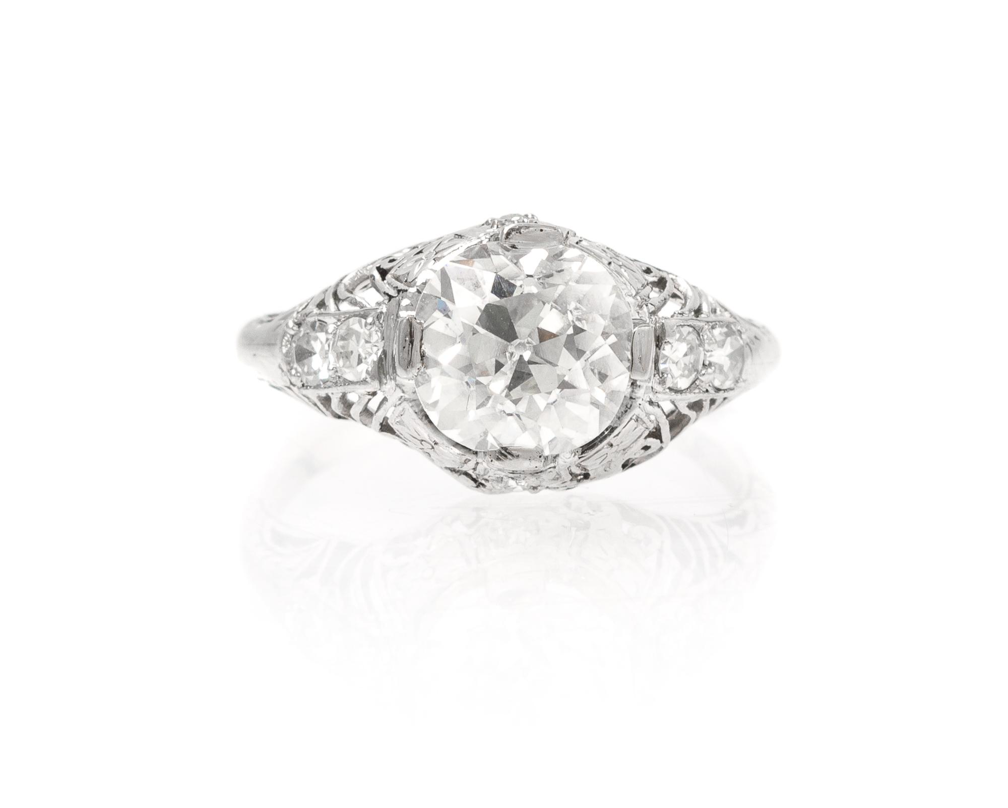 A Platinum and Diamond Ring, 2.60 dwts.
