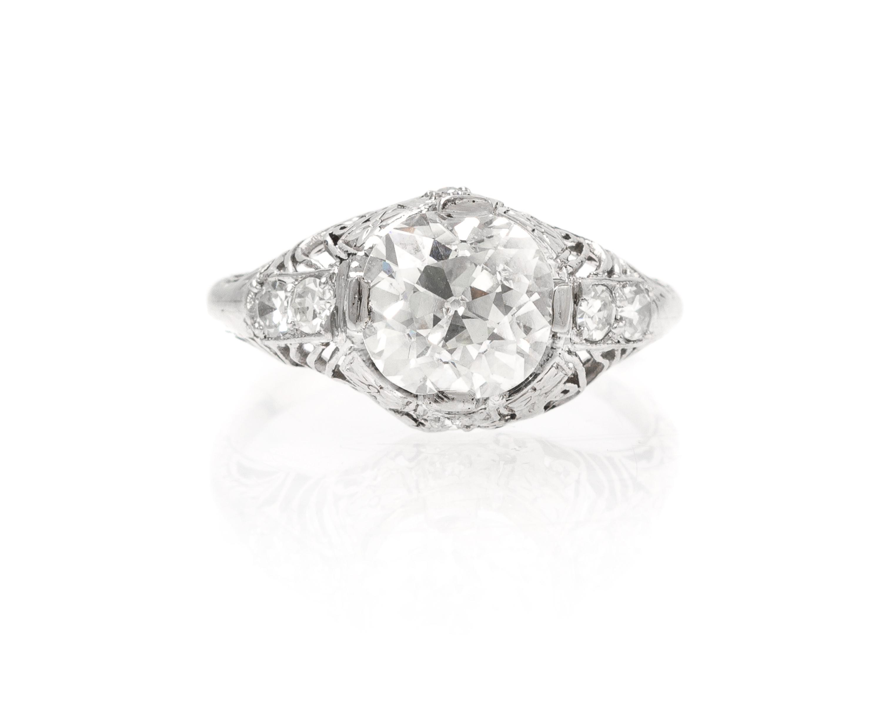 A Platinum and Diamond Ring, 2.60 dwts.
