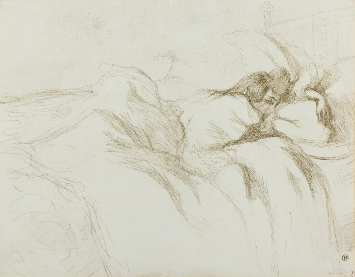 Henri de Toulouse-Lautrec, (French, 1864-1901), Femme Couchee Reveil