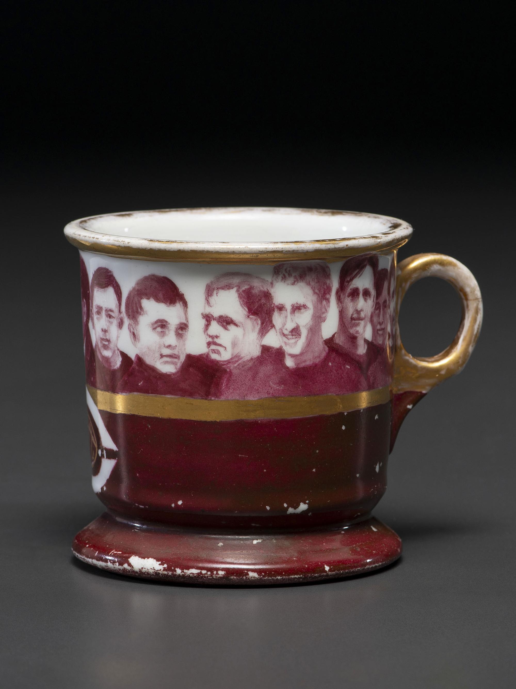 A Football Coach's Porcelain Occupational Shaving Mug Belonging to Amos Alonzo Stagg