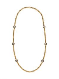BVLGARI, YELLOW GOLD AND ANCIENT ROMAN COIN LONGCHAIN NECKLACE