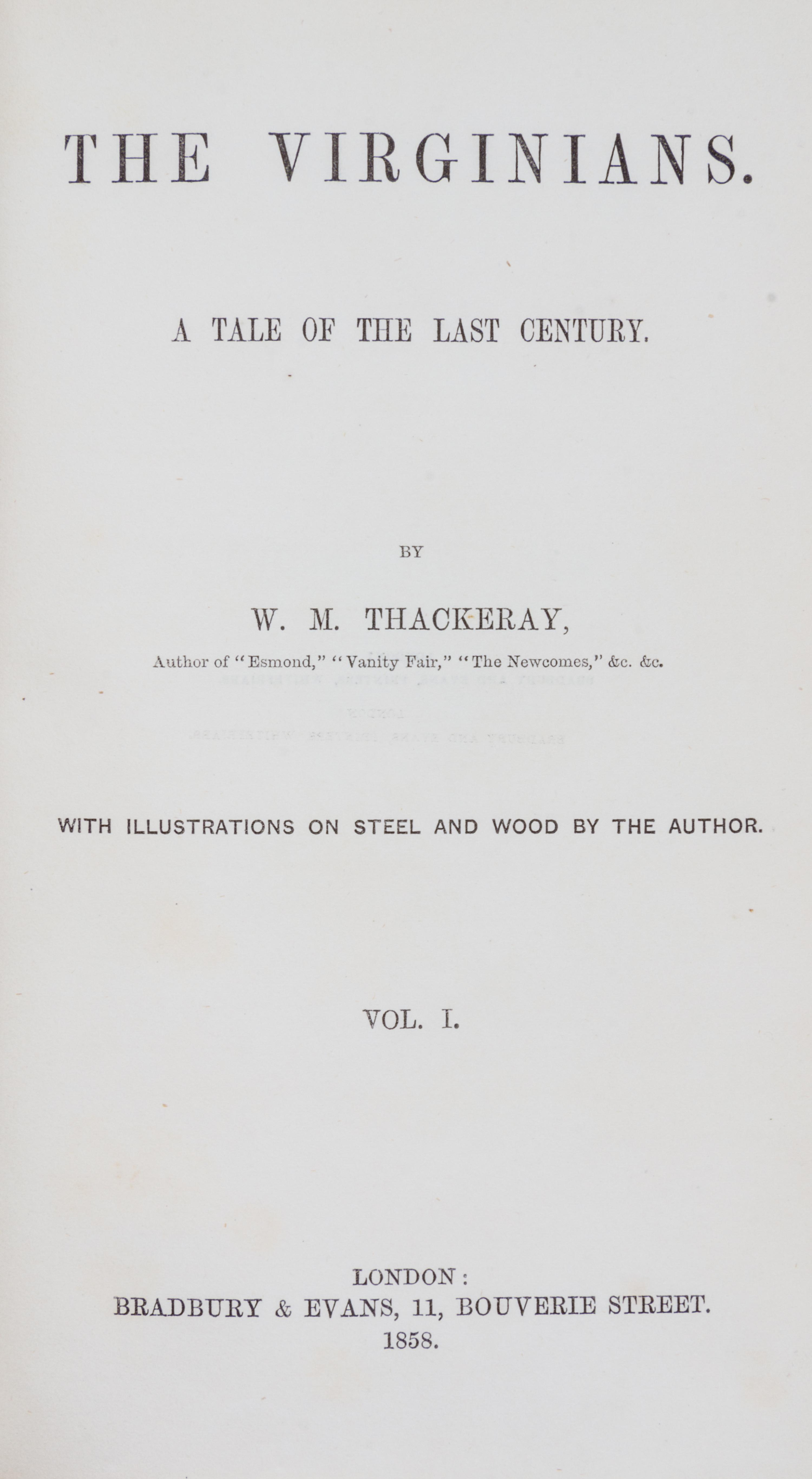 THACKERAY, WILLIAM MAKEPEACE. The Works. London, 1848. 34 vols.