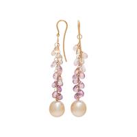 AUTORE, OMBRÉ SAPPHIRE BRIOLETTE AND SOUTH SEA CULTURED PEARL EARRINGS