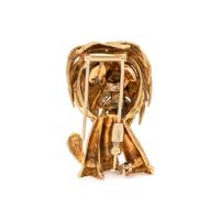 YELLOW GOLD, DIAMOND AND POLYCHROME ENAMEL DOG BROOCH