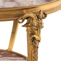 A Pair of French Neoclassical Style Gilt Bronze and Marble Guéridons