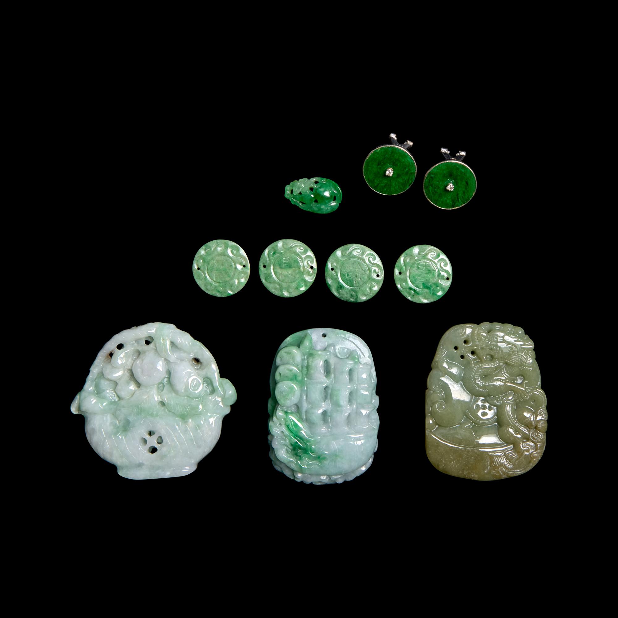 A Group of Chinese Jadeite Jewelry 翡翠飾品一組