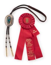 Award Winning Sterling Silver, 18k Gold, and Morenci Turquoise Bolo Tie