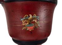 An Elgin National Painted Cast Iron Coffee Mill with Eagle Finial