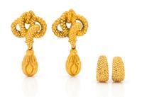 A Collection of Four Goldtone Earclips,