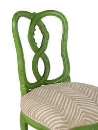 A Pair of Venetian Style Green-Painted Side Chairs