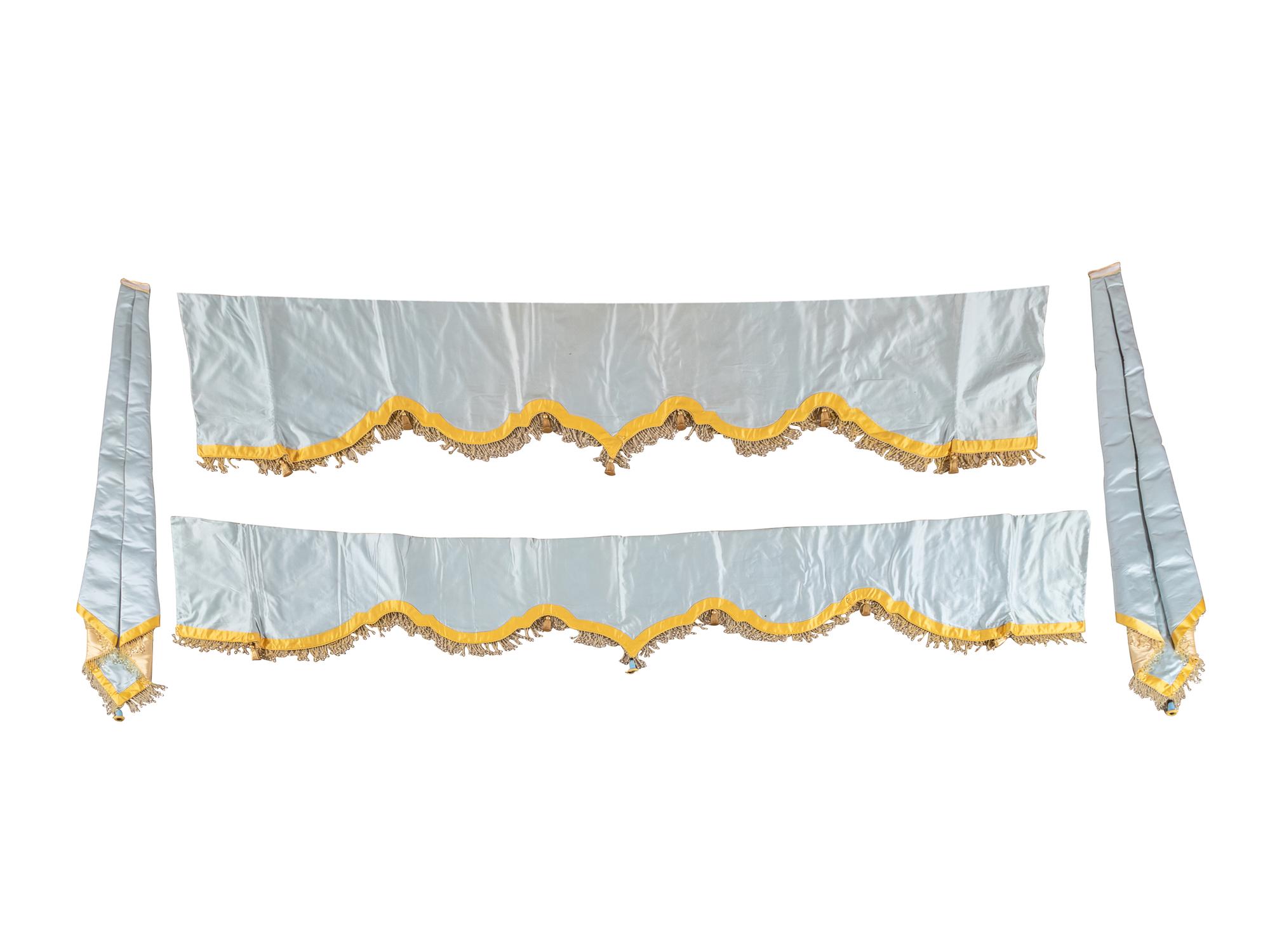 Two Sets of Silk Window Drapes and Valances by Jonas New York