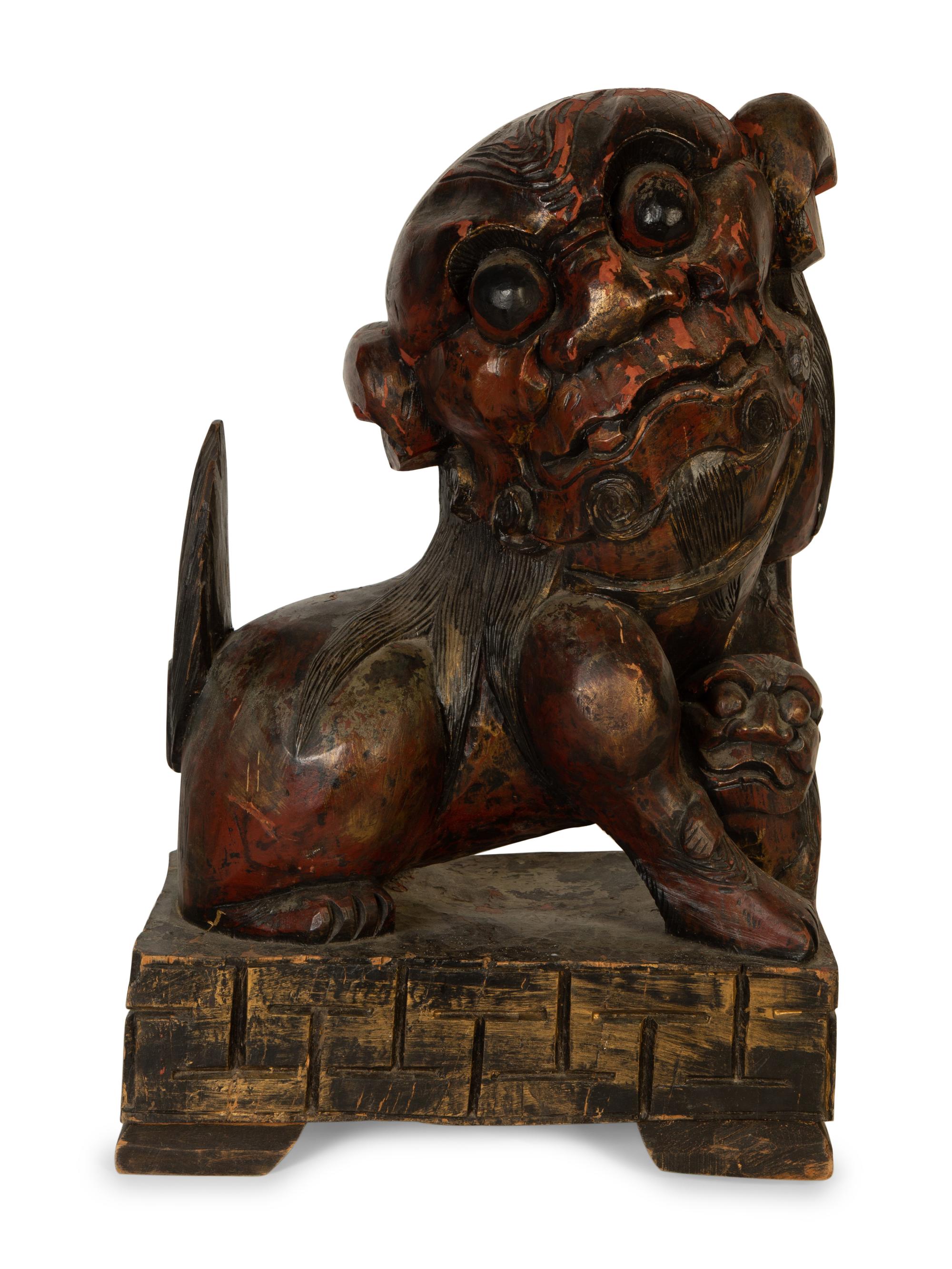 A Pair of Stylized Temple Guardian Figures — 20th Century