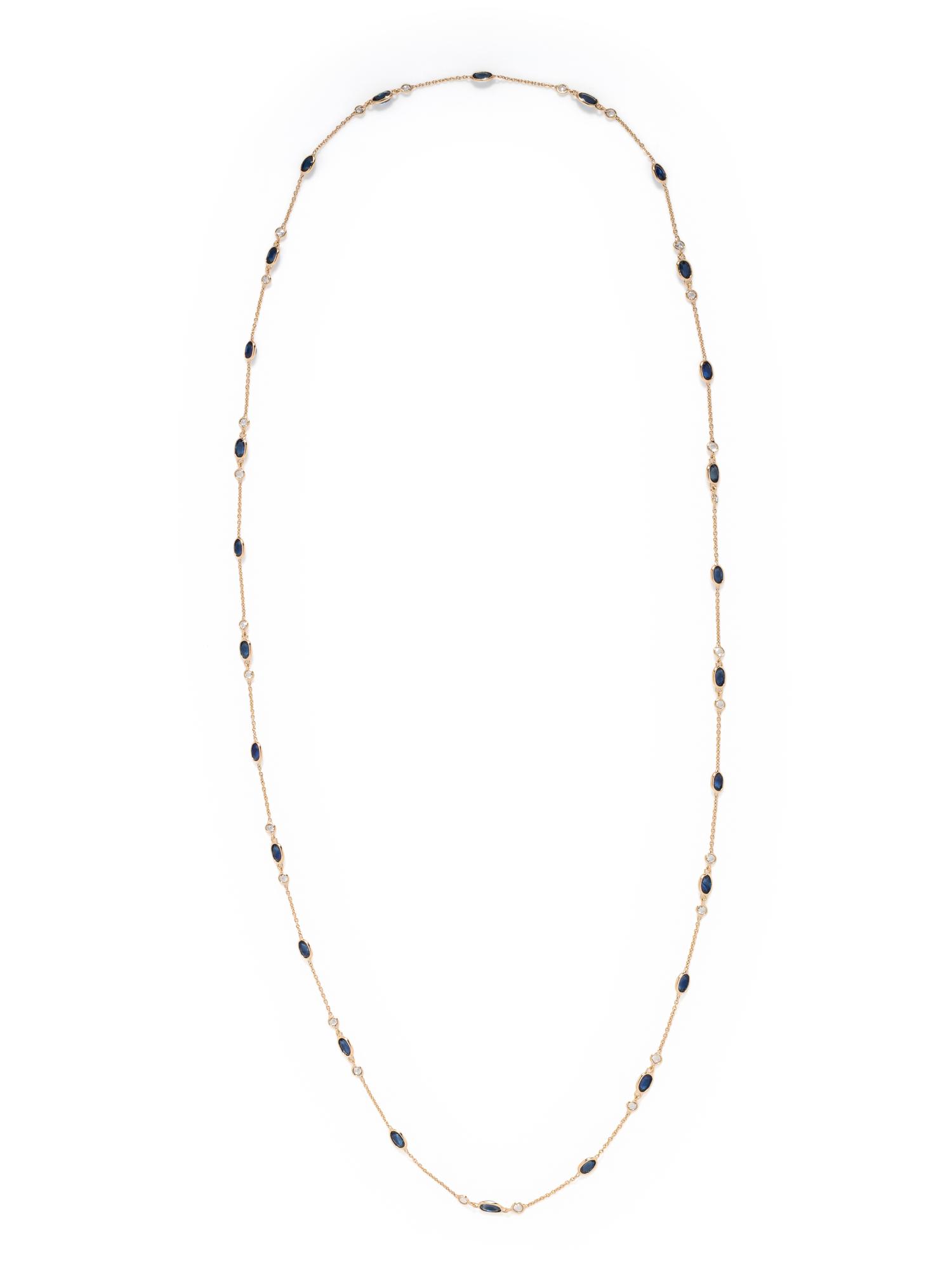 YELLOW GOLD, SAPPHIRE AND DIAMOND NECKLACE