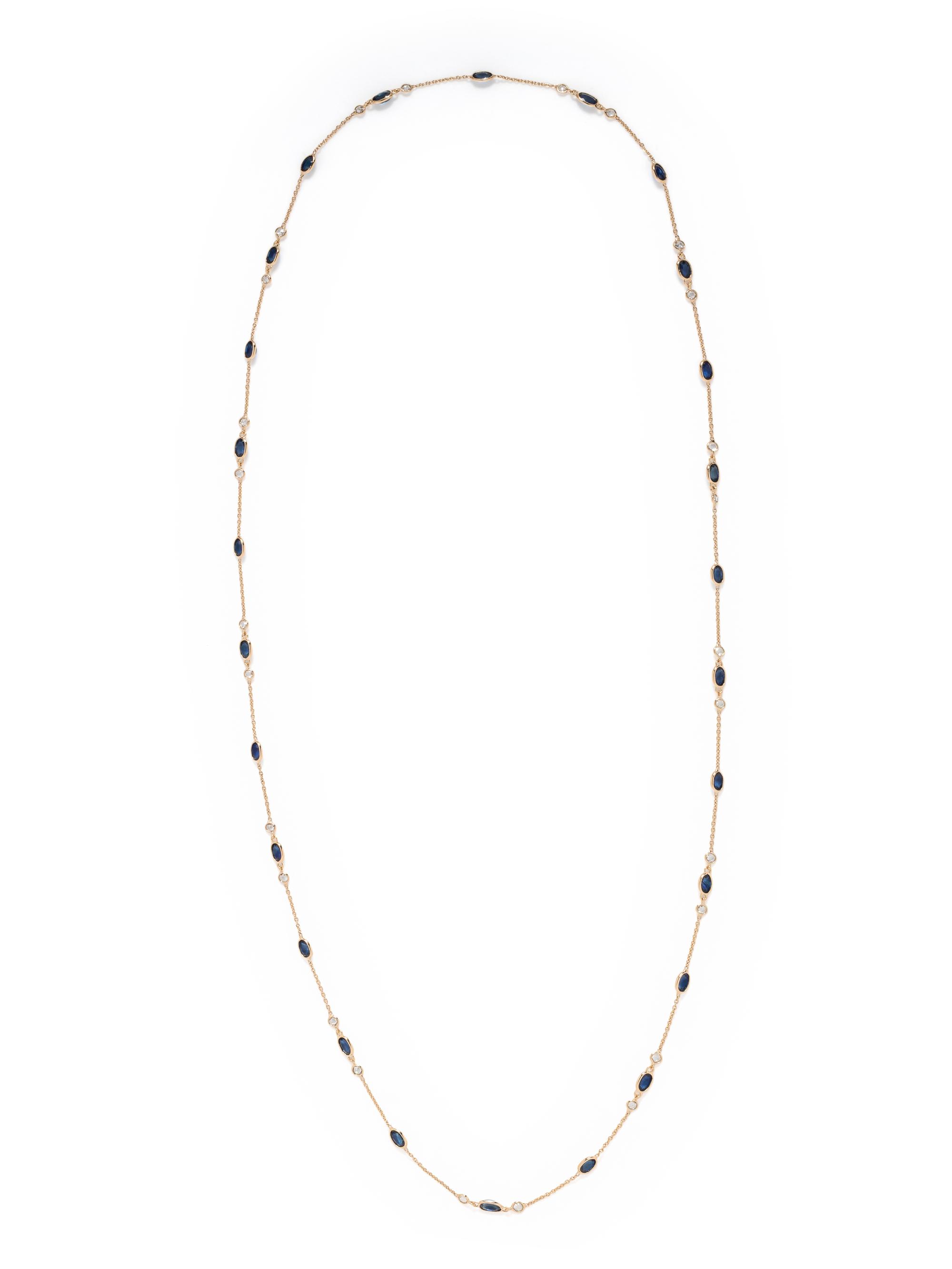YELLOW GOLD, SAPPHIRE AND DIAMOND NECKLACE