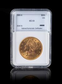 A United States 1895-S Liberty Head $20 Gold Coin