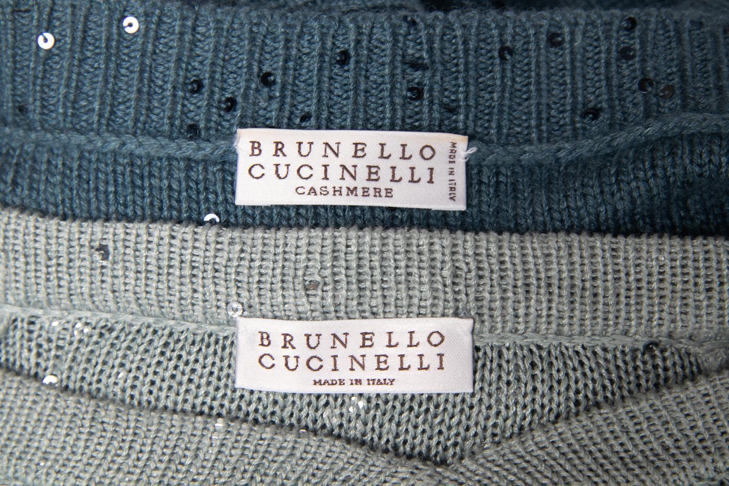 Two Brunello Cucinelli Embellished Sweaters