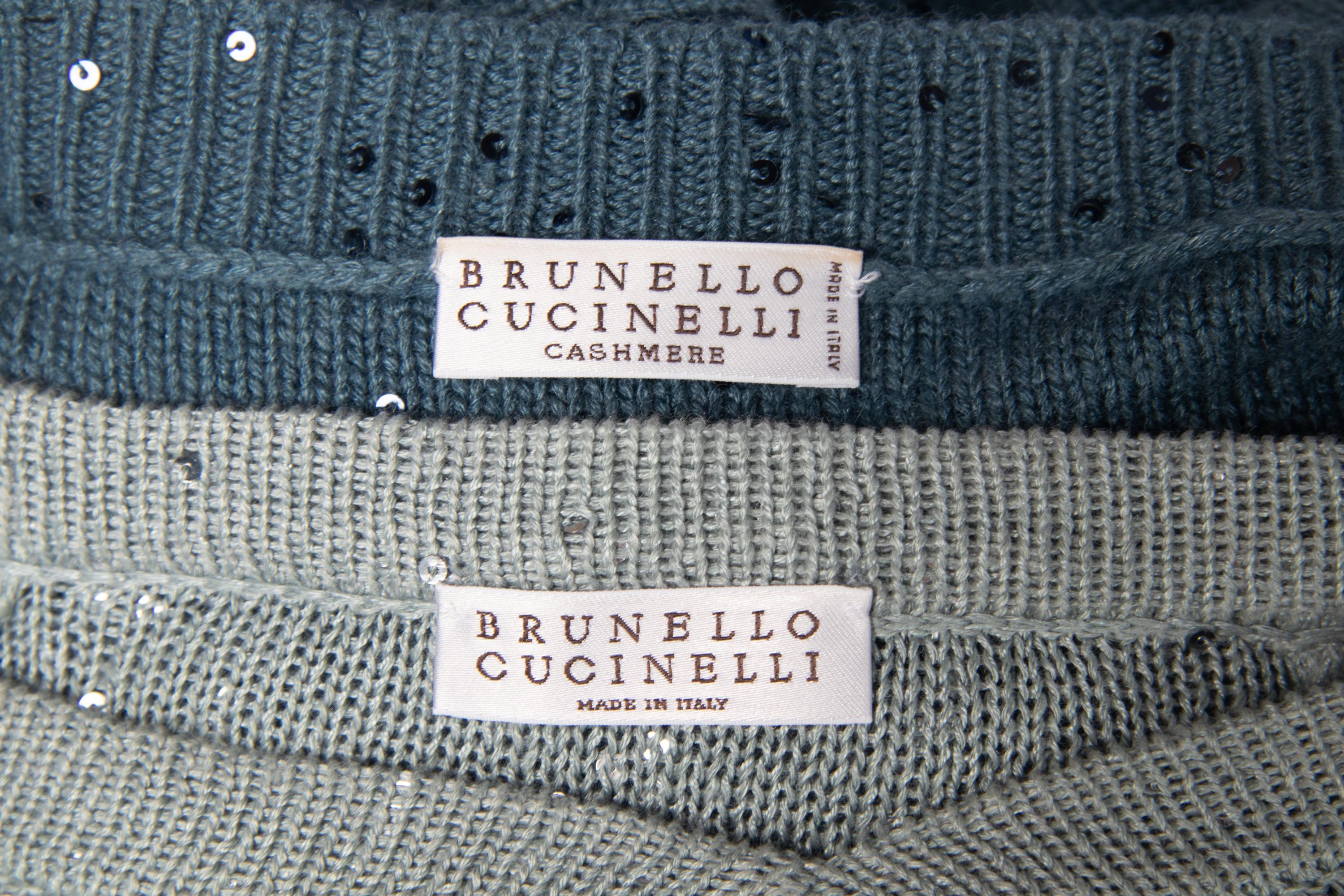 Two Brunello Cucinelli Embellished Sweaters