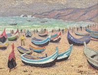 Barques sur la Plage (Nazaré, Portugal) , 1922