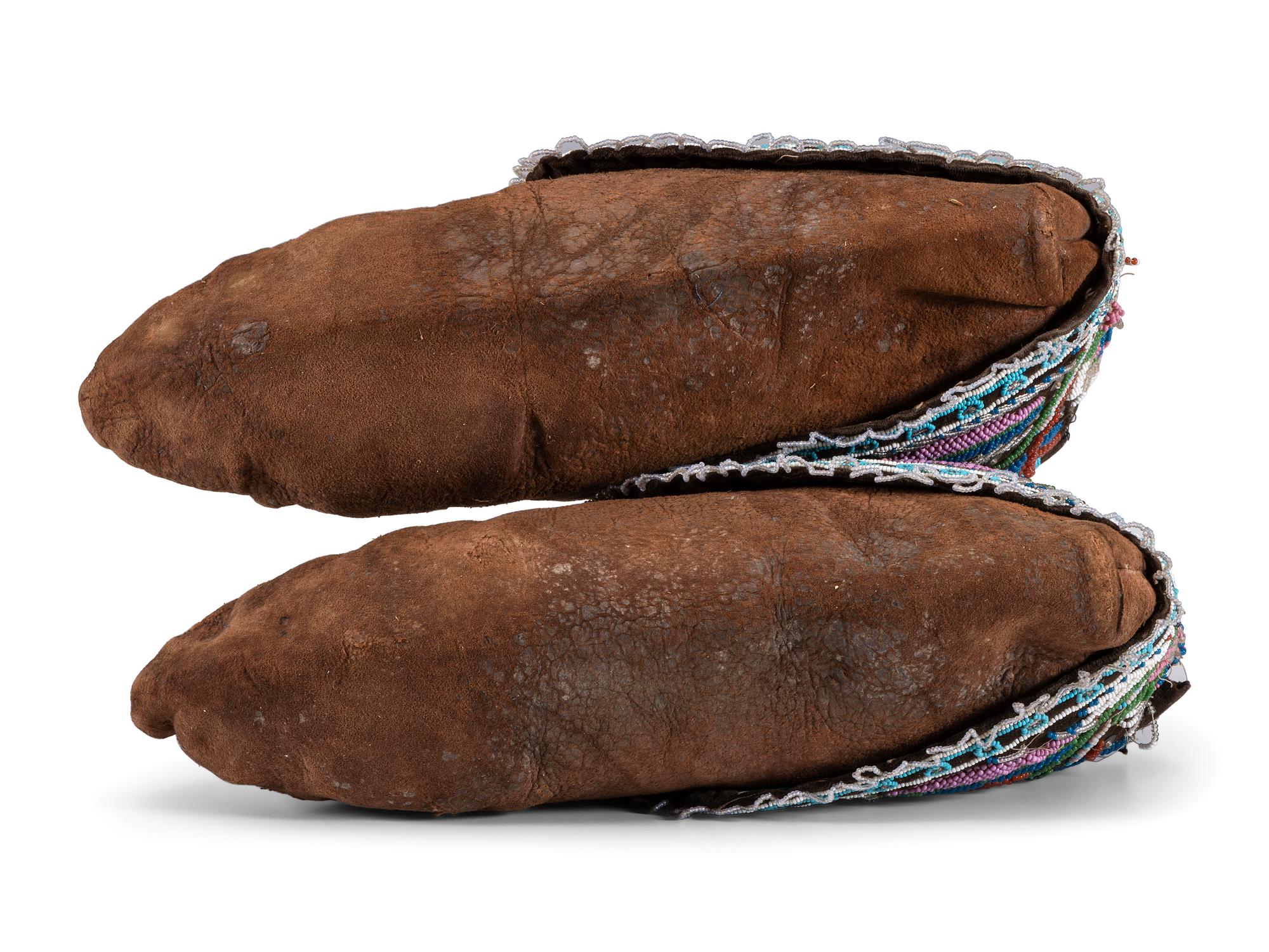 Haudenosaunee Beaded Hide Moccasins