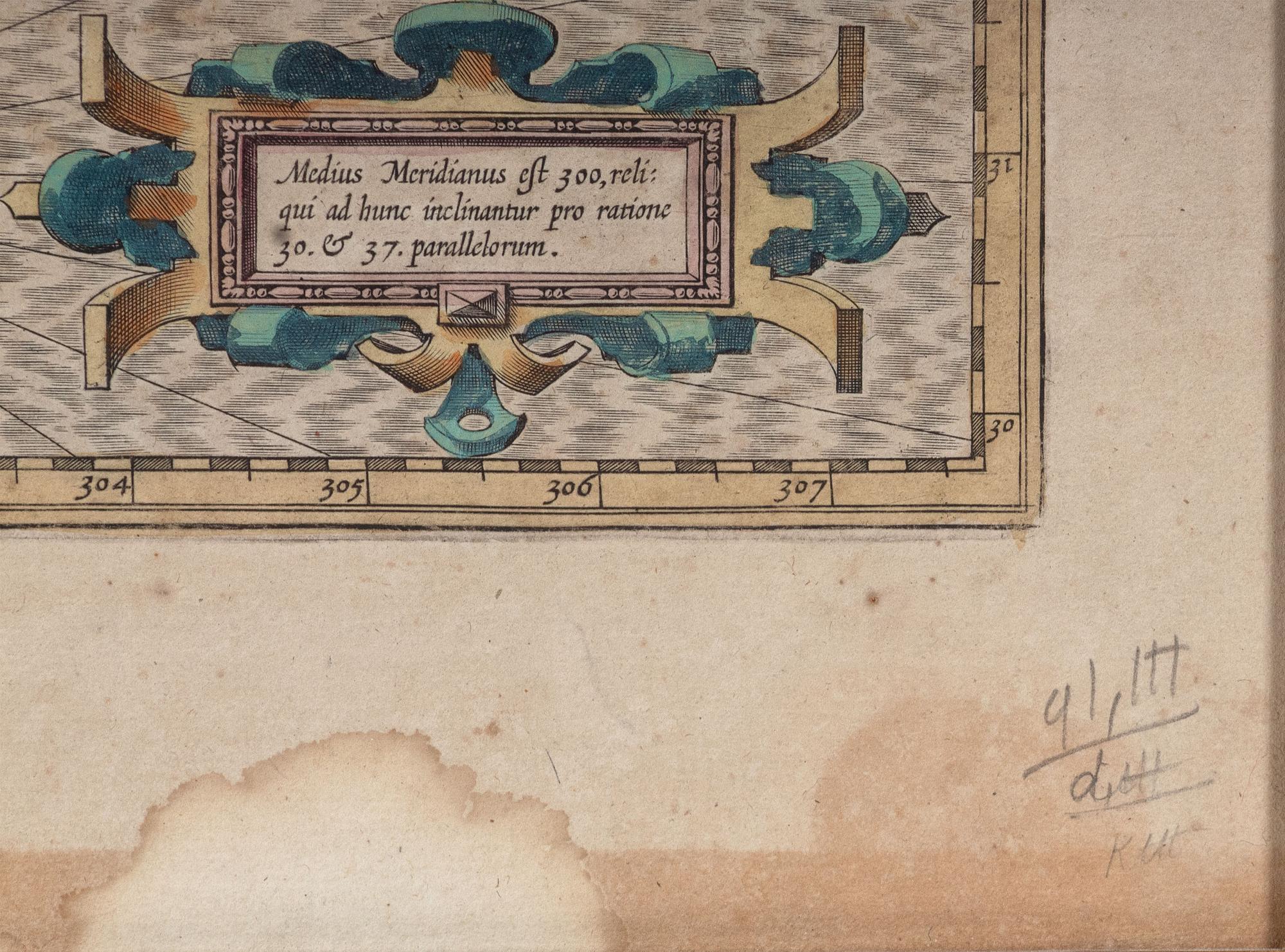 HONDIUS, Jodocus (1563-1612). Virginiae item et Floridae Americae provinciarum, nova descriptio . Amsterdam, ca 1634 or later.