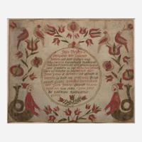 A Fraktur birth and baptism record for Jacob Farlow (1817-1877) Berks County, PA
