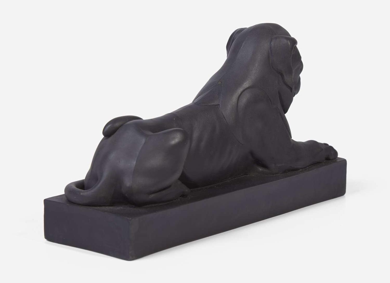 A Wedgwood Black Basalt Figure of a Lion Couchant