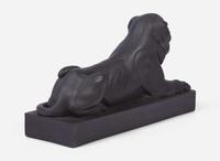 A Wedgwood Black Basalt Figure of a Lion Couchant