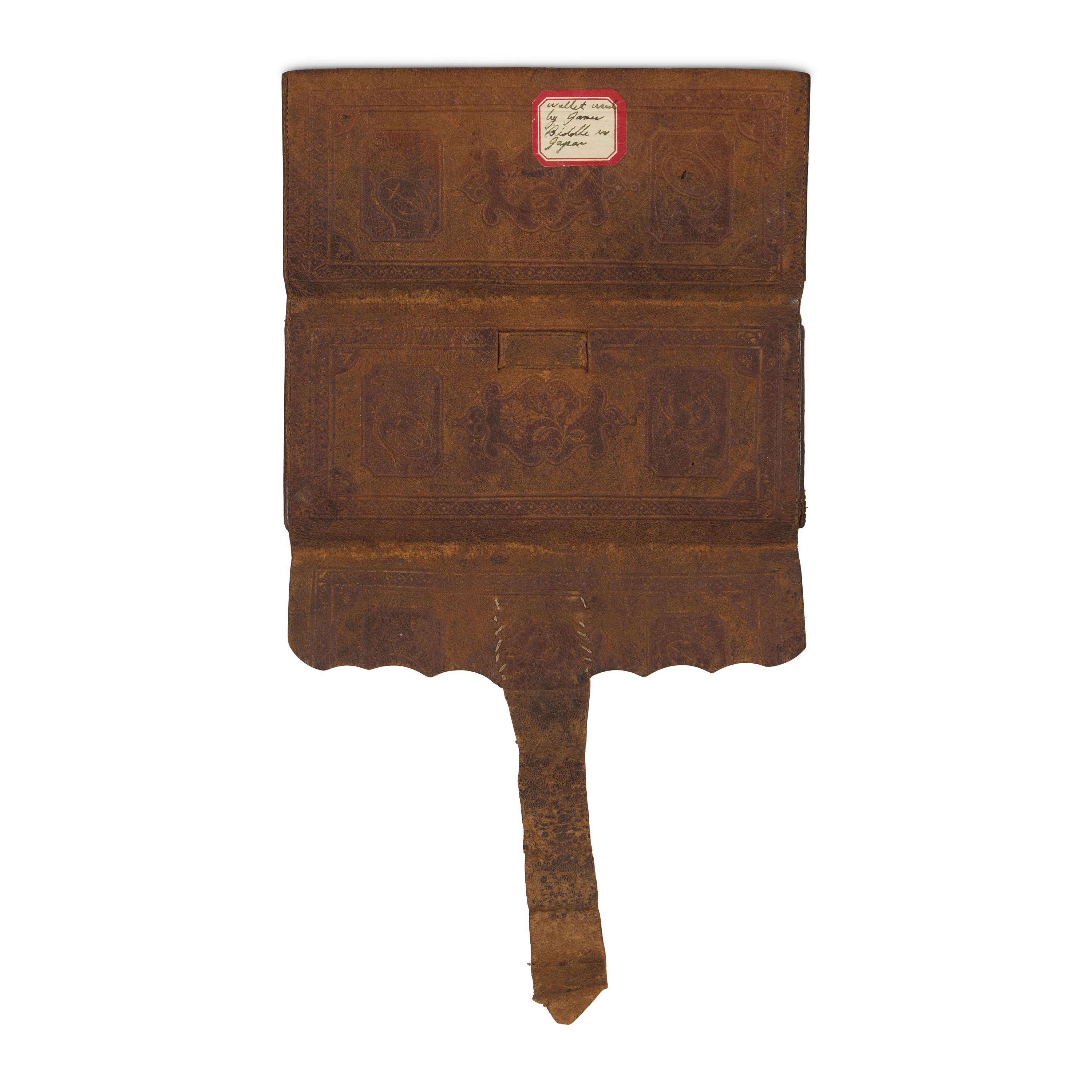 [War of 1812] Tooled Leather Wallet, Purportedly Once Belonging to Commodore James Biddle