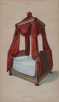 A Set of Four Colored Engravings of Beds