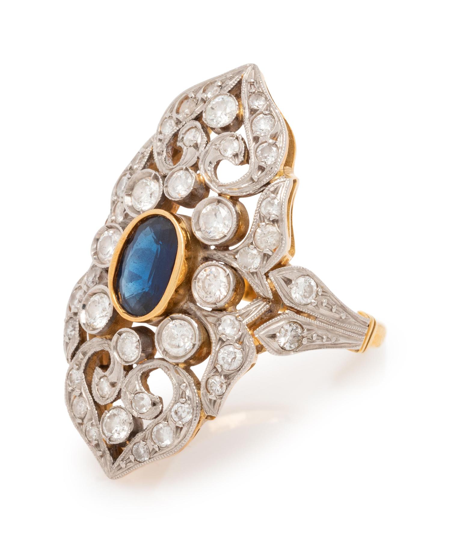 Sapphire and Diamond Ring