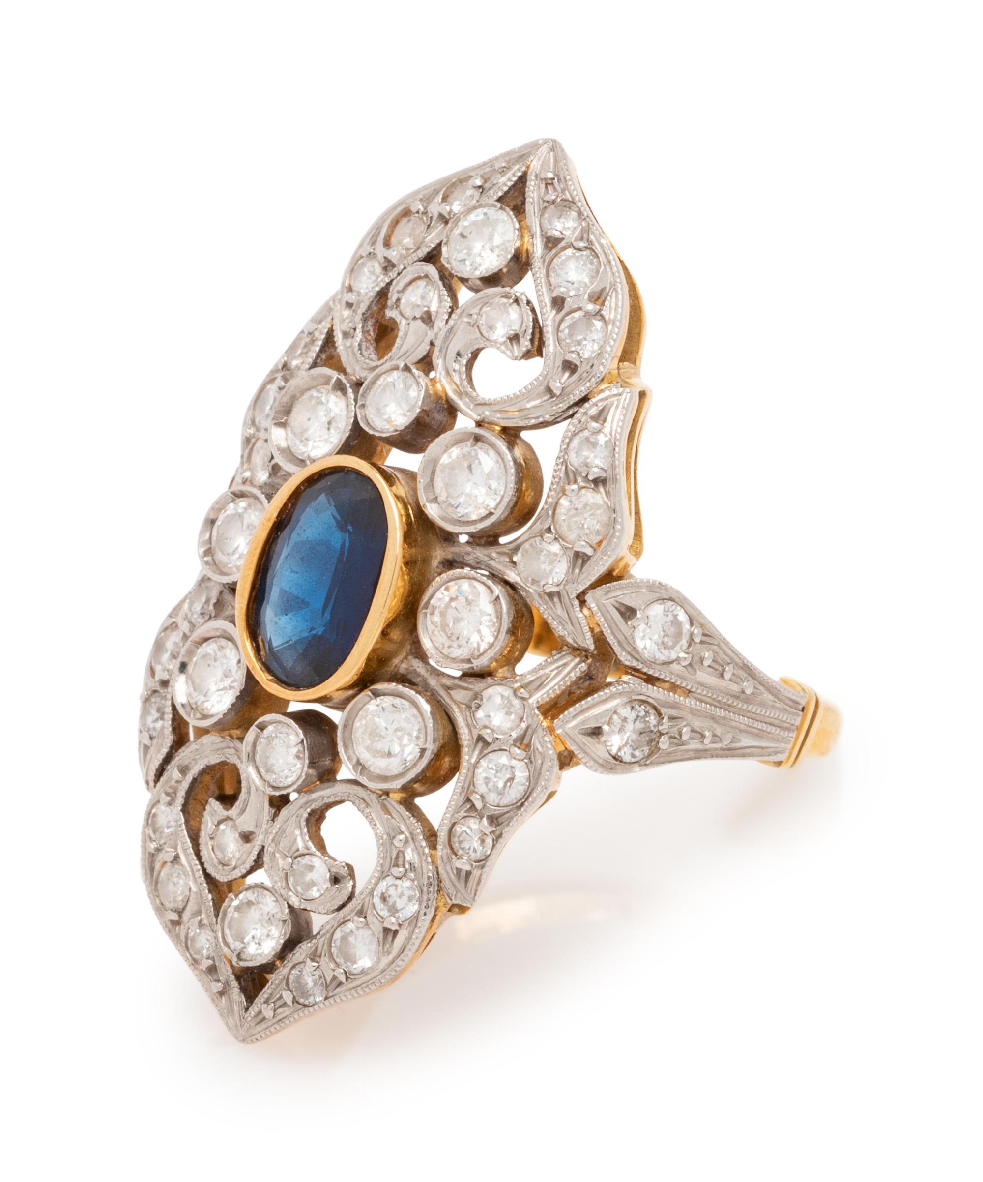 Sapphire and Diamond Ring