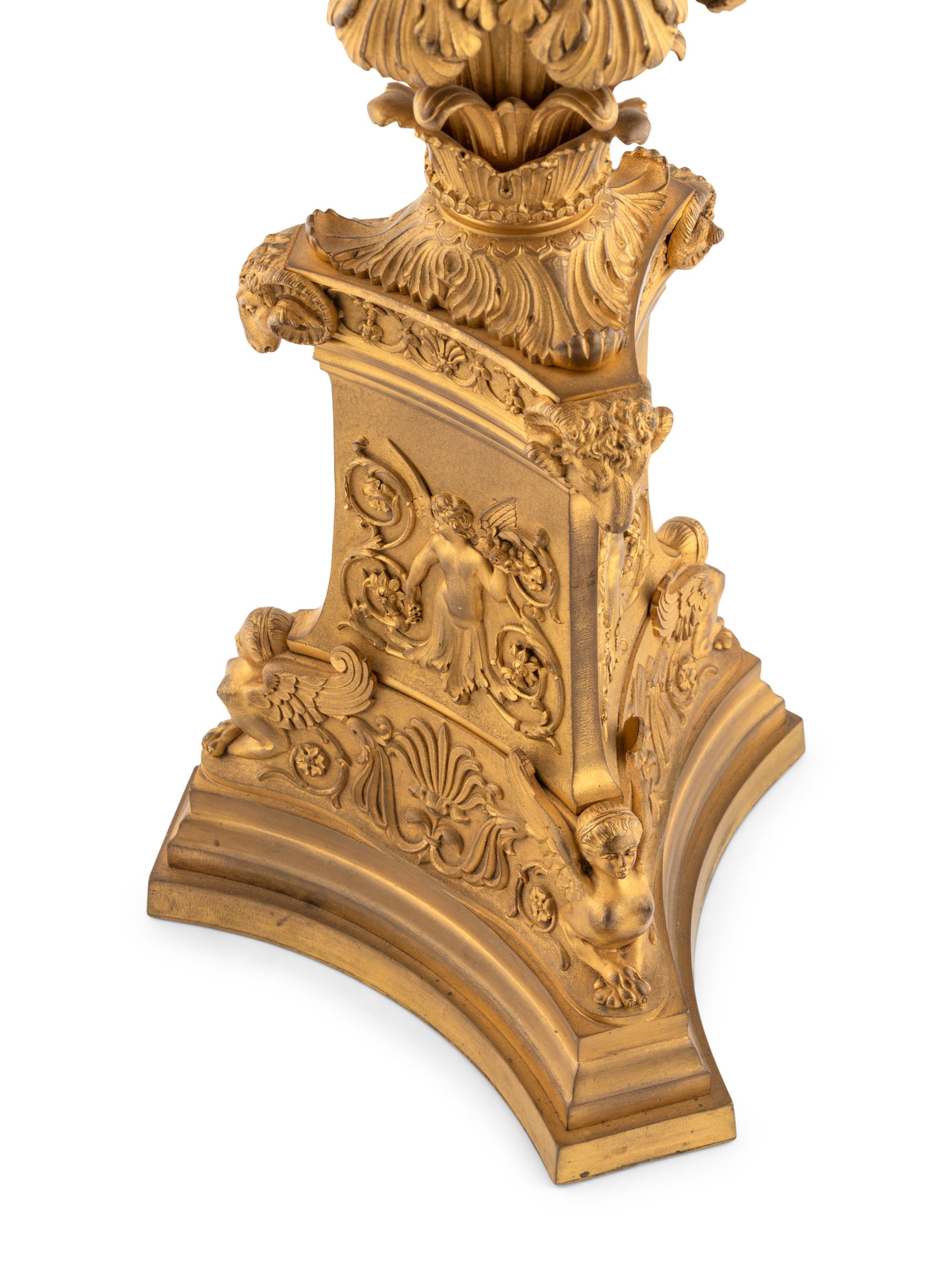 A Neoclassical Style Gilt Bronze Table Lamp