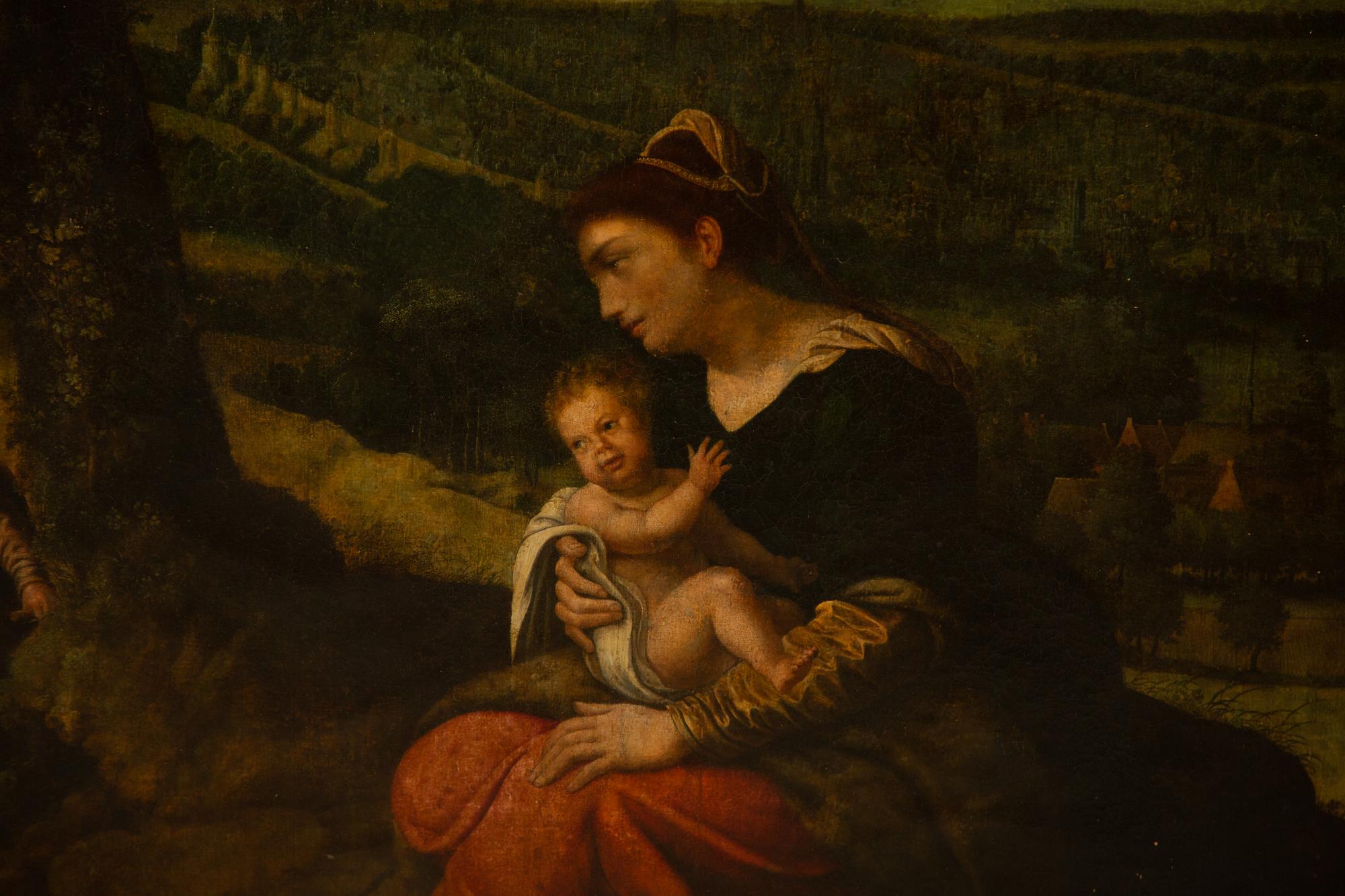 Holy Family at Rest in Landscape