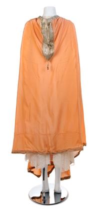 Peach Cape Trimmed with Metallic Braid, 1930-50s