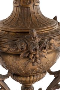 A Pair of Continental Bronze and Marble Cassolettes Mounted as Lamps