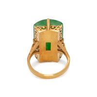 YELLOW GOLD AND JADE RING